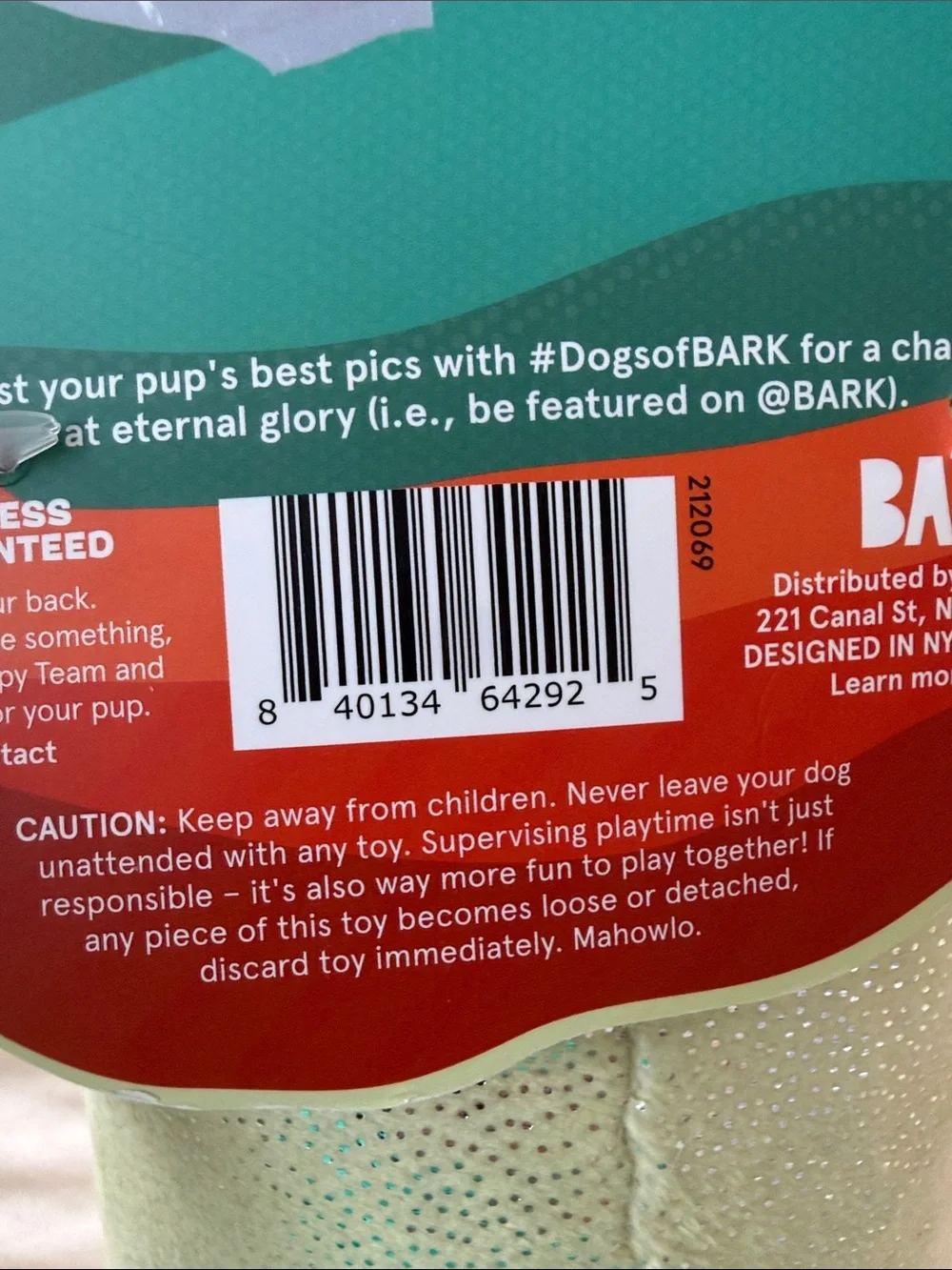 Bark Malichu Pupapple Plush Bottle Toy XL